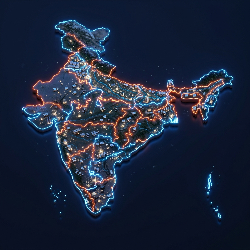 PM Surya Ghar Yojana - Solar States 3D Illustration